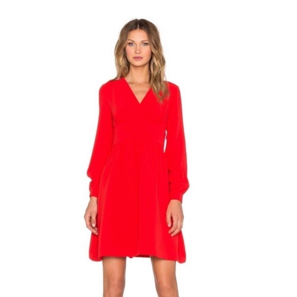 Kate Spade Fit and Flare Tie Waist Mini Red Dress Size 2 - Picture 2 of 16